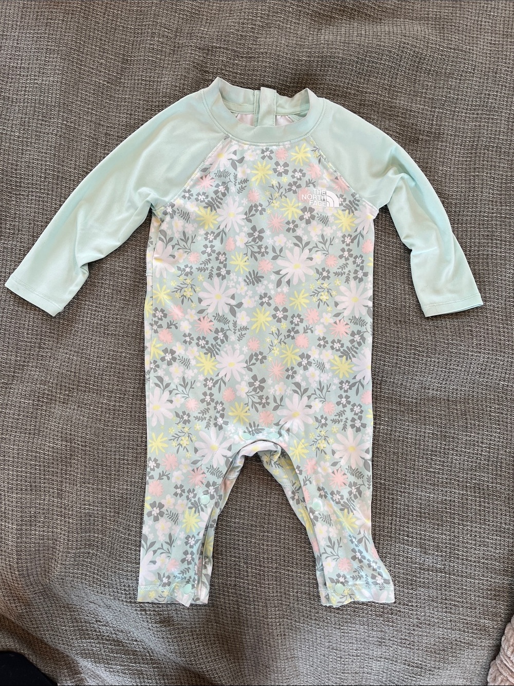 The North Face Pastel Mint Floral One-Piece Rashguard
